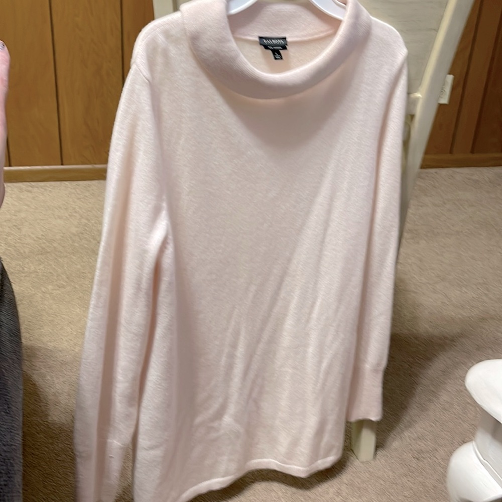 Talbots pure cashmere new half Turtle neck cuff wrist side slits